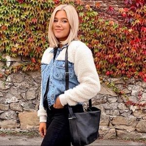 Abercrombie & Fitch Cropped Jean / Sherpa Coat